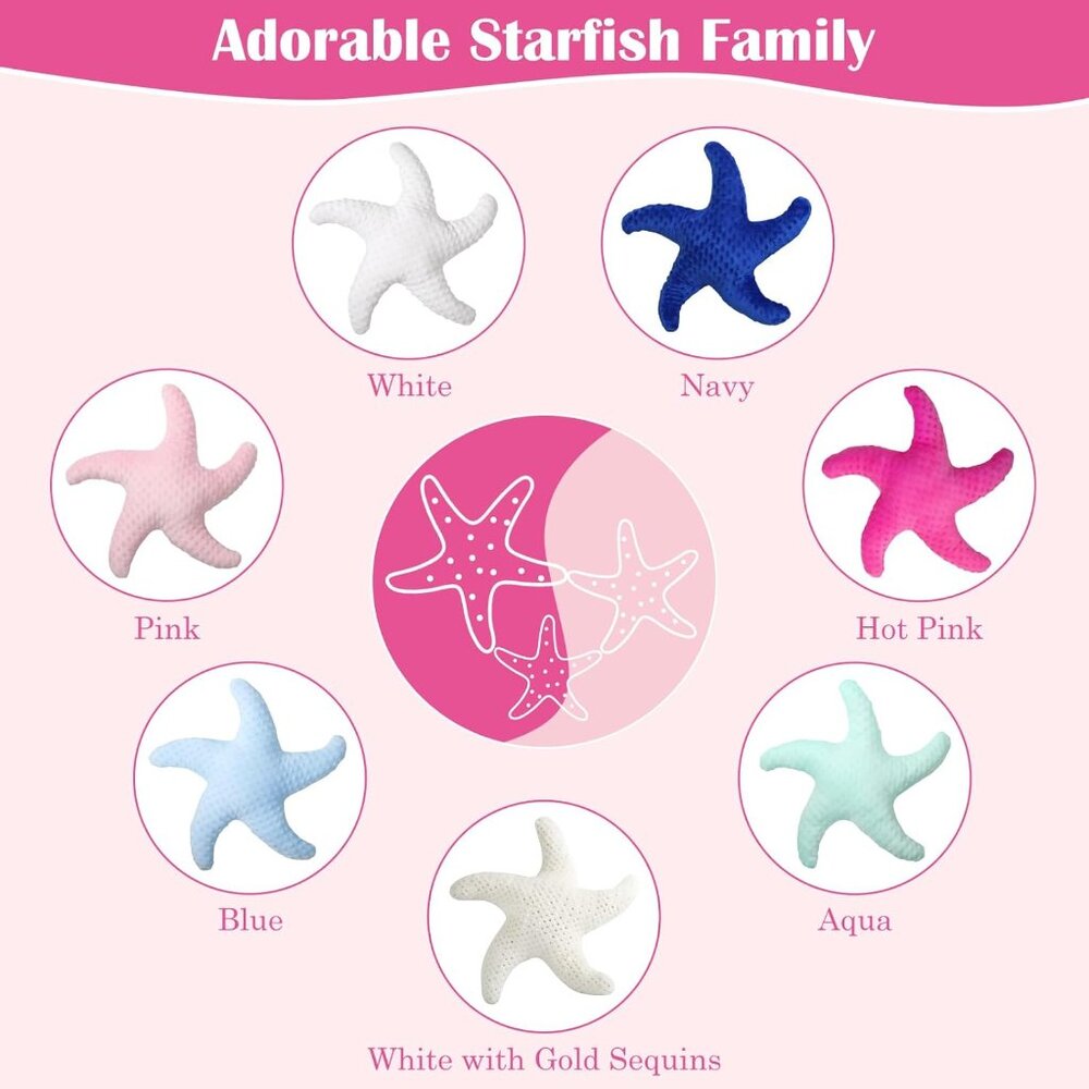Plush Starfish Throw Pillows Set - Perfect Ocean Decor for Living Room - Picture 4 of 7